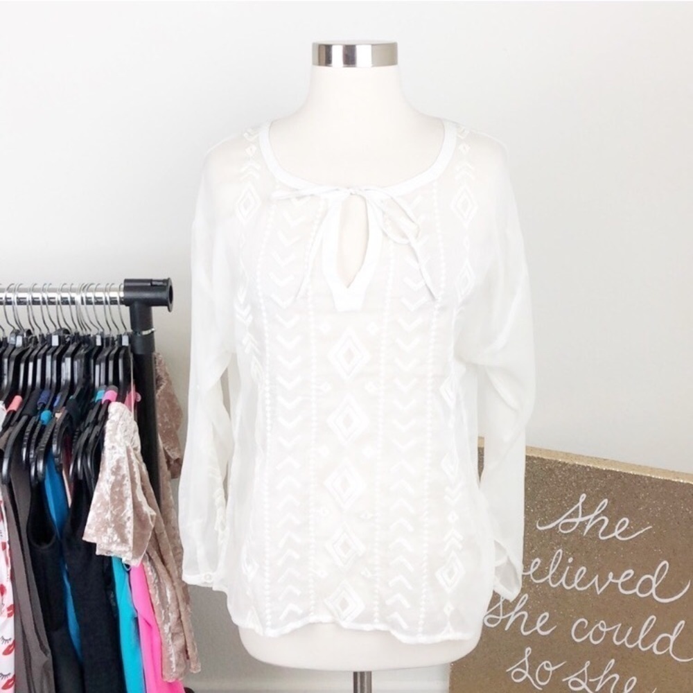 Old Navy white tribal top